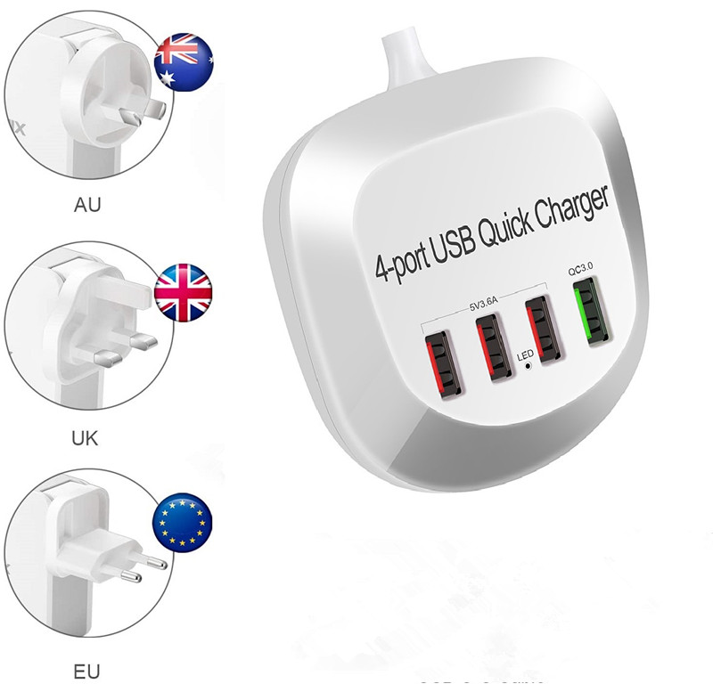 Multi 4-Port QC3.0 Usb Charging Station